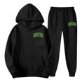 thumbnail image 5 of XIAOCHA Mens Tracksuit Set Fleece Loose Hooded With Green Logo Soft Casual Outdoor Sporty Set, 5 of 6