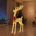 thumbnail image 2 of Ktaxon 3D Lighted Christmas Deer Set 4ft Outdoor Yard Decoration Set LED Lights, Stakes - Gold, 2 of 7