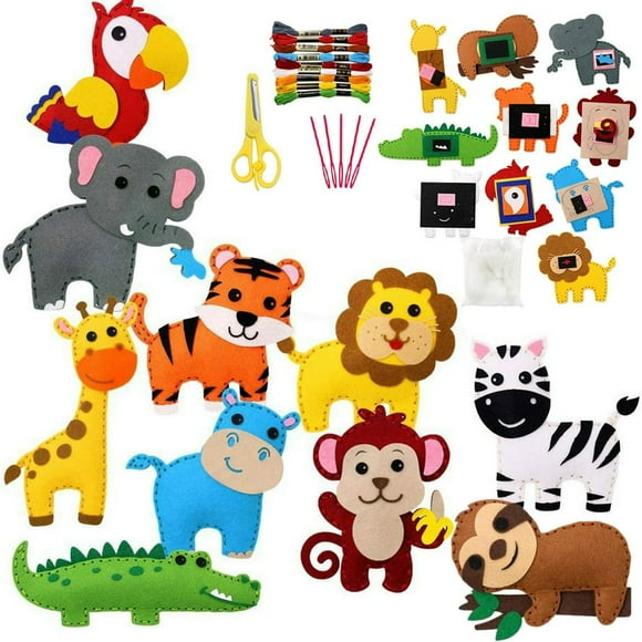 Sewing Kit for Kids Crafts Supplies DIY Sewing Kit Children My First Sewing Kit Beginners Educational Sewing Felt Set Girls and Boys Art Toy