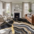 thumbnail image 2 of Black Marble Large Area Rugs for Bedroom Living Room, Soft Non Slip Carpet Bedside Rug, Grey Gold Texture Vintage Farmhouse Art Rectangle Floor Cover Kitchen Accent Rug 8'x10' for Dining Room/Office, 2 of 9