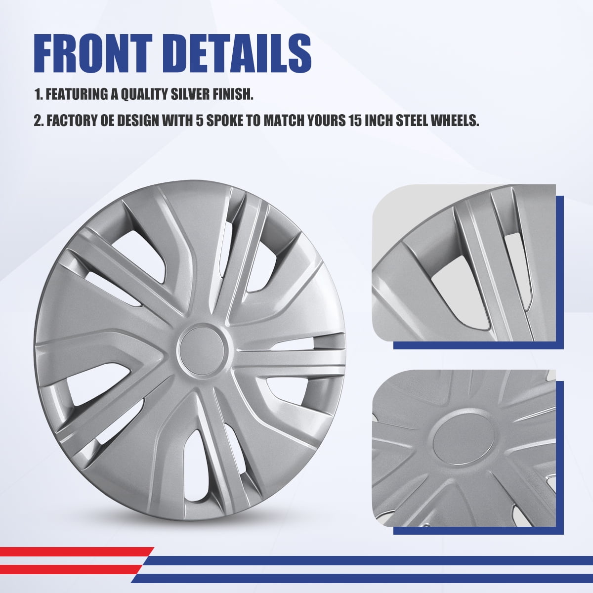 4 Pack 14 inch Steel Wheel Hubcaps for 2014-2025 Mitsubishi Mirage,Compatible With Steel Wheels,Snap-on Installation,Lacquer