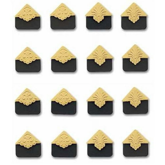 Jolees Boutique Embossed Photo Corners Gold Accents 16 piece
