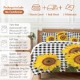 thumbnail image 6 of Sunflower Duvet Cover Set King Size, Countryside Yellow Flower 4 Piece Soft Microfiber Bedding Set with 1 Duvet Cover, 1 Flat Sheet, 2 Pillowcases, 6 of 9