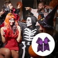 thumbnail image 3 of Unique Bargains 1 Pc Duckbill Clip Halloween Bow Double-layer Hair Clip for Women Purple, 3 of 5