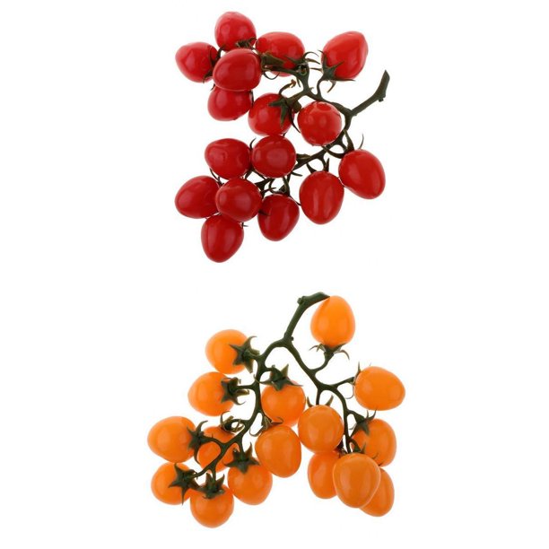 Juguete de Cocina de Comida de Tomates Cherry Artificiales Rojos Y Amarillos