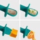 thumbnail image 2 of Juego de tenedor y cuchara de metal para niños pequeños con diseño de borde seguro, utensilios de entrenamiento de autoalimentación para niños pequeños, mango ergonómico de fácil agarre, protectores, 2 of 5