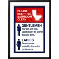thumbnail image 2 of Art.com Clean Bathrooms Ladies Gentlemen Sign Art Print, Black Frame Wall Art, 21" x 29", 2 of 5