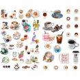 thumbnail image 1 of HTOOQ Cafe Trivia Coffee Tools Precut AntiHTOOQ UV Waterproof Decoration Notebook Planner Stickers Scrapbooking Diary Sticky Paper Flakes (PK011) - -, 1 of 1