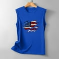 thumbnail image 5 of Wycnly 4th of July Tank Top for Women Independence Day Patriotic Loose Comfy Racerback Shirts Vest Summer USA Flag Print Crewneck Sleeveless Fashion Blouses Blue xxl, 5 of 5