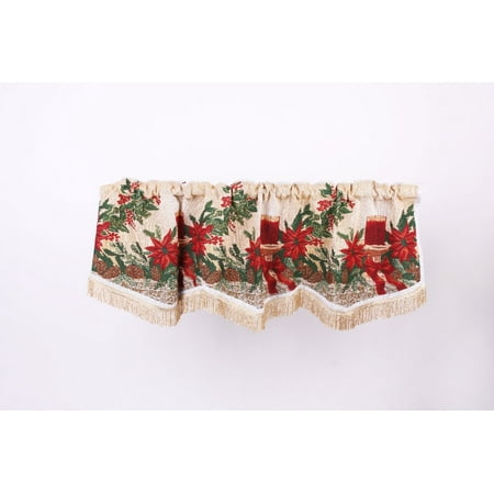 Holiday Window - Holiday Seasonal Tapestry Decorative Christmas Window Valance 60