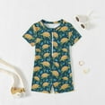 thumbnail image 2 of LRen Toddler Boys Swimsuit One Piece Rash Guard Suits Short Sleeve Swimwear Kids UPF 50+ Bathing Suit Zip Rashguards, 2 of 4