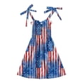 thumbnail image 5 of KPOPLK Girls July 4th Dresses Red White Blue Star Toddler Patriotic Outfit American Flag Sundress 1-8 Years(4-5 Years,Blue), 5 of 5