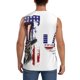 thumbnail image 4 of Balery Patriotic Skull Art Camisetas sin mangas para hombre, absorbe la humedad y protege contra el mal olor.-Small, 4 of 7