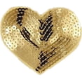 thumbnail image 1 of (paquete de 5) Plantillas de lentejuelas en forma de corazón con bordes bordados y pantalones de camiseta (dorados), 1 of 5