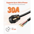 thumbnail image 2 of Cable de alimentación para secadora VEVOR de 10 pies y 4 clavijas NEMA 14-30P 30A 125V/250V, 2 of 9