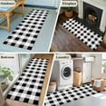 thumbnail image 5 of Runner Rugs 2x6 Ft, Black White Checkered Non Slip Area Rugs for Kitchen Bedroom Entryway, Farmhouse Buffalo Plaid Washable Carpet Runner Rug Floor Mats for Bedroom Home Decor, 5 of 9