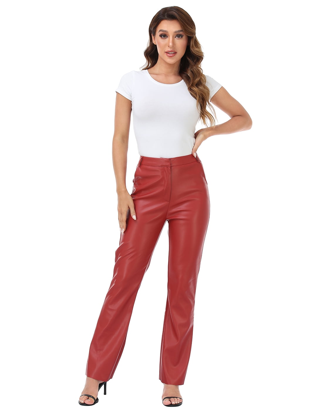SPANX FAUX LEATHER SLIM STRAIGHT PANT