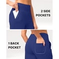 thumbnail image 6 of Only Moment Women's Bermuda Long Shorts Polyester,Spandex High Waisted Work Travel Pants with Pockets Stretchy Business Casual Slacks Yoga Shorts Blue,S, 6 of 8