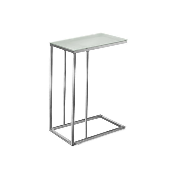 Monarch Specialties Accent Table, C-shaped, End, Side, Snack, Living Room, Bedroom, Tempered Glass