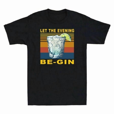 Cocktail Let The Evening Be-Gin Vintage Funny Drinking Lovers Gift Men s T-Shirt