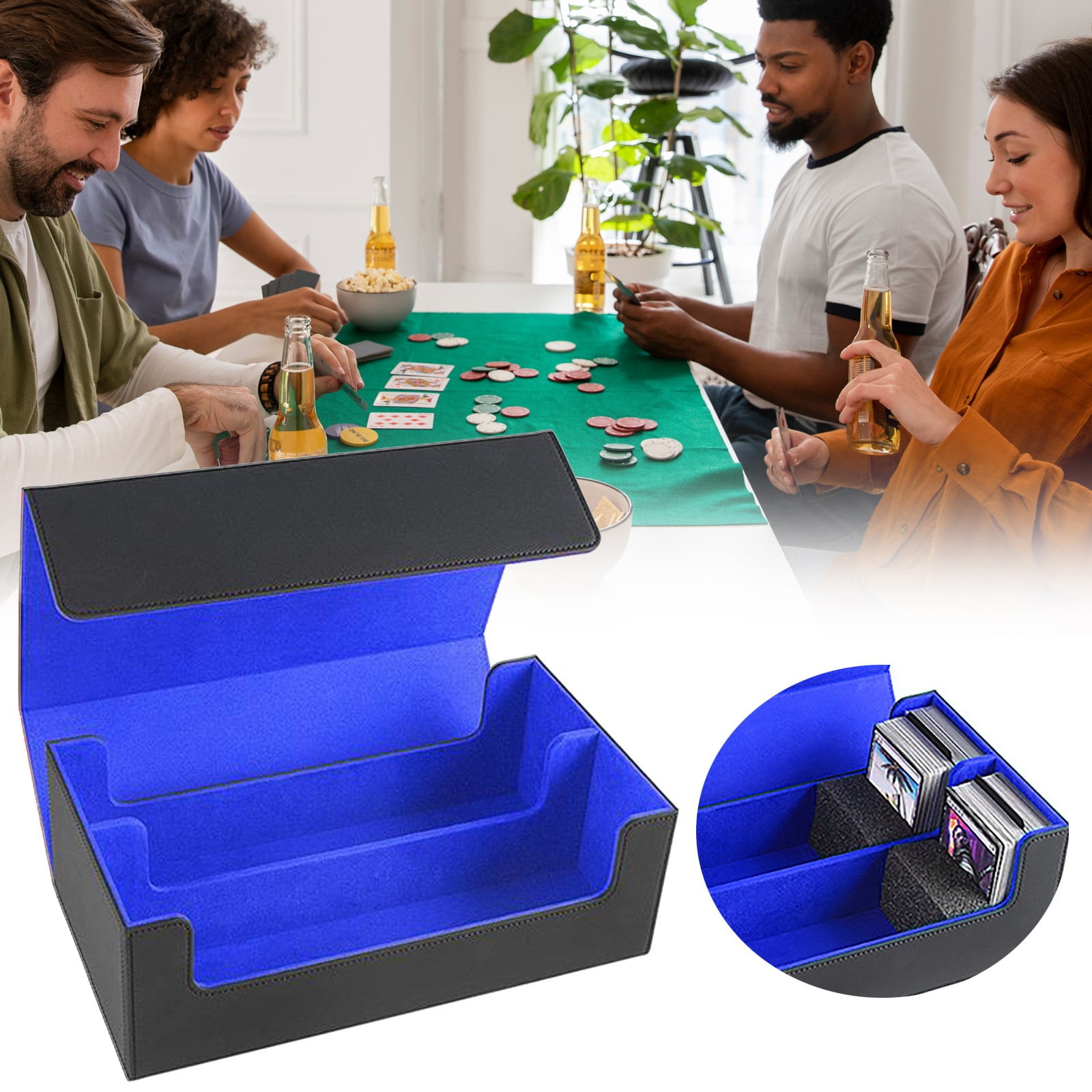 1 Card Storage Box Clearance! 1200 Capacity Pu Leather Storage Box with Strong Closurepremium Collector’S Case for Trading Game Cards