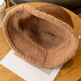 thumbnail image 5 of UJNDER Reversible Suede Bucket Hat for Women Thick Lamb Warm Fisherman Hat Versatile Fall Winter Accessory Brown, 5 of 5