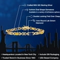thumbnail image 2 of 18K Yellow Gold Plated Silver Yellow Citrine and Blue Created Sapphire and Lab Grown Diamond Bracelet for Women | 4.21 Cttw | Gemstone November Birthstone | Oval 6X4MM | Length 7.25 inches, 2 of 6