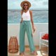 thumbnail image 5 of Pantalones de Salón Anchos para Mujer, Color Verde , Talla XXL, 5 of 8