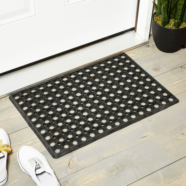 Doormat Hello Outdoors and Indoors, Non-Slip Dirt-Proof Doormat, Outdoor  Washable Doormat for Front Door, Entrance, Garden (45 x 75 cm, Black)