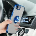 thumbnail image 2 of Designed for iPhone 16e Case with Ring Stand, 360° Rotatable Holder Support Magnetic Car Mount Soft TPU Plating Shockproof Clear Rubber Phone Case For iPhone 16e,Blue, 2 of 6