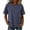 Womens Summer Tops Dark Blue, variant on Womens Summer Tops M-4X Plus Size Short Sleeve Tshirts Shirts for Women Lightweight Button Crewneck Striped Blouses Top
