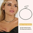 thumbnail image 4 of FOCALOOK Beaded Choker Necklaces for Women Stainless Steel Black Bohemian Boho Summer Choker Collar Chain Daughter Girlfriend Wife Birthday Christmas Jewelry Gift, 4 of 10