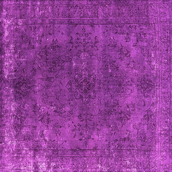 Ahgly Company Indoor Square Oriental Pink Industrial Area Rugs, 3' Square