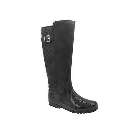 

Modern Rush Gianna Women s Mid Calf Knee High Quilted Rain Boot in Black Size 7