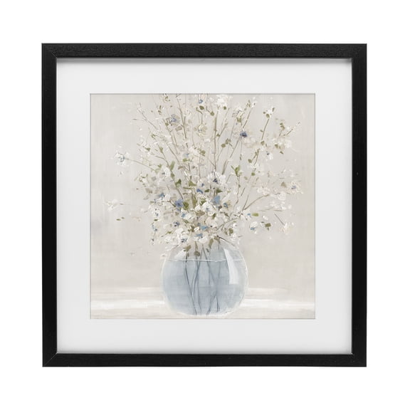 Stupell Industries Serene Glass Vase Bouquet Black Framed Print Under Glass, design by Carol Robinson