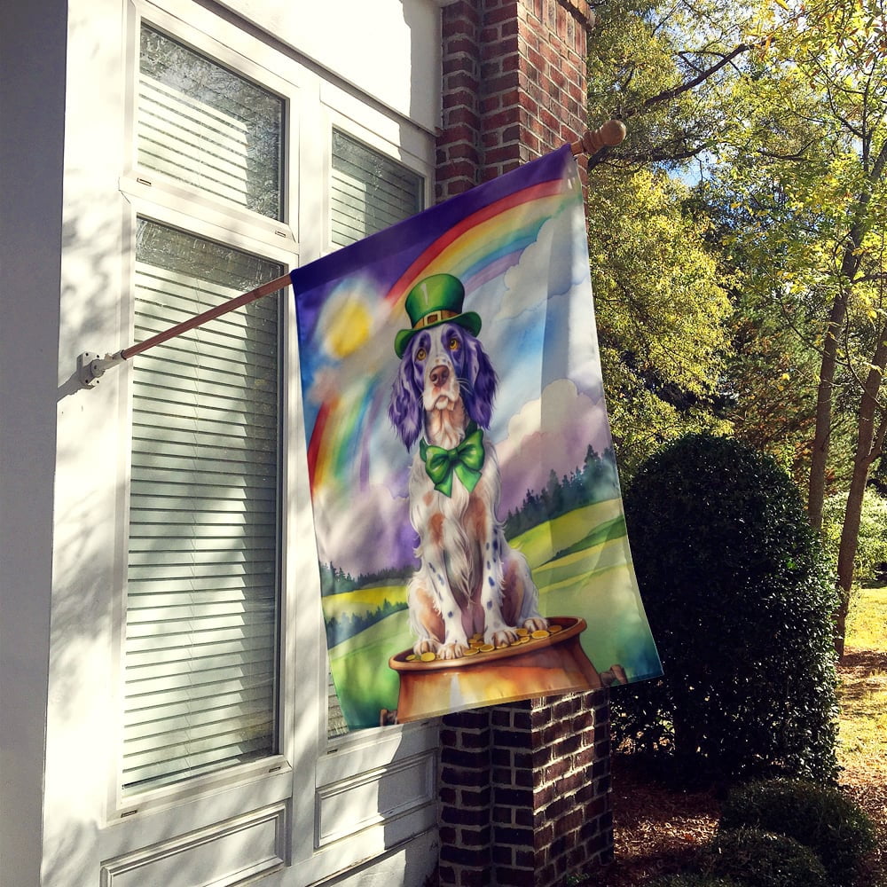 English Setter St Patrick's Day House Flag 28 in x 40 in