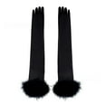 thumbnail image 6 of Fgnfyis Women Long Opera Party Gloves 1920s Satin Style Stretch with Feather Trim for Themed Events And Black, 6 of 6