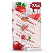 Wet Premium Water-Based Flavored Personal Lubricant Trio, Luxury Edible Lube for Men and Women, Sweet Fruity Flavors, 1 fl oz (3 Pack)