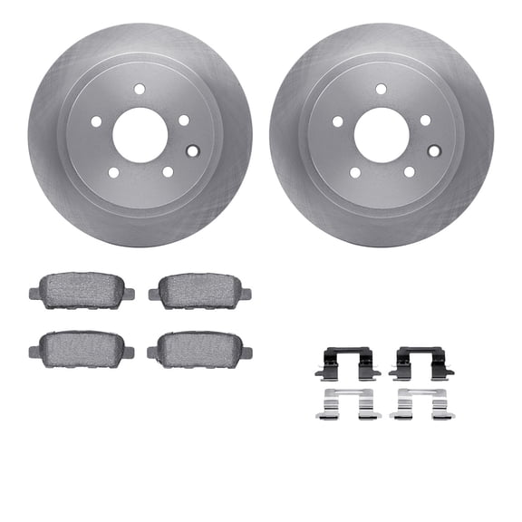 Dynamic Friction Company Rear Brake Rotors with 5000 Advanced Brake Pads includes Hardware 6512-67463