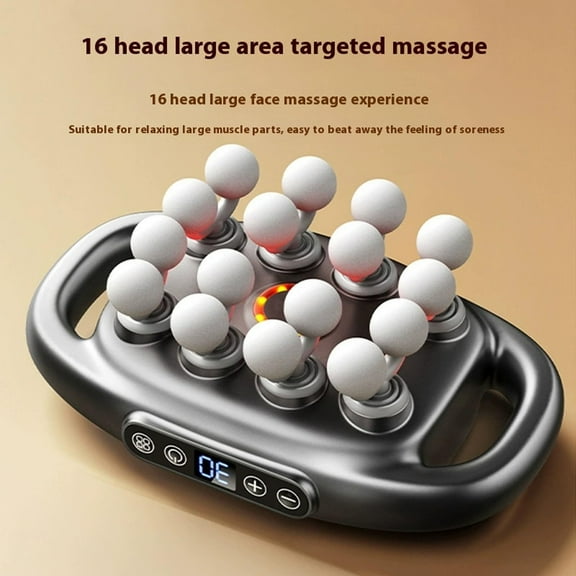 Massager - Latest Upgraded Version, 16 Head Massage Gun Deep Tissue, Pain Relief and Stiffness in 4 Minutes, 30 Intensity Levels & Smart Mod