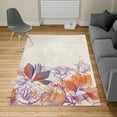 thumbnail image 2 of Flower Turkish Area Rug, Retro Floral Background Hibiscus Silhouettes Dramatic Romantic Nature Art, Soft Carpet for Living Room Decor with Distressed Look, 6.6' X 9.6', Burnt Orange, by Ambesonne, 2 of 4