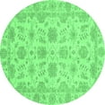 thumbnail image 1 of Ahgly Company Indoor Round Oriental Emerald Green Traditional Area Rugs, 3' Round, 1 of 4