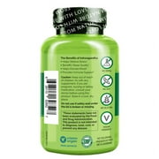NATURELO Ashwagandha Organic Root Powder - Natural Herbs Supplement for Fatigue, Stress Relief, Mood Enhancer - with Black Pepper Extract - 90 Vegan Capsules