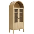 thumbnail image 2 of Modway Tessa Wood Tall Storage Display Cabinet with Rounded Arched Top in Oak, 2 of 10