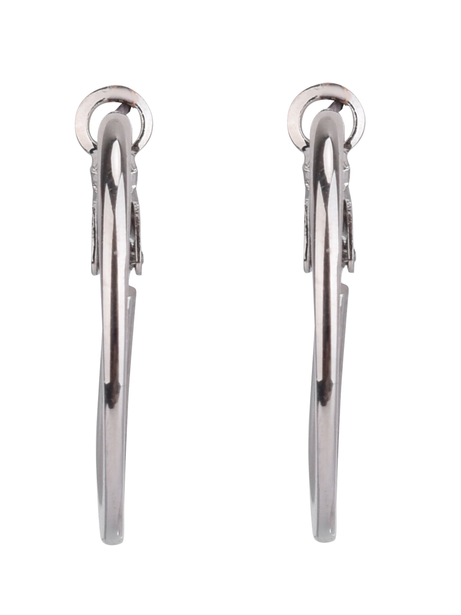 Time and Tru Adult Women's Silver Tone Knife Edge Metal Hoop Earring