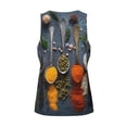 thumbnail image 5 of Easygdp Various Herbs And Spices In Spoons Men's Tank Top, Sleeveless Muscle T Shirts, Breathable, Quick-Dry, Loose for Gym, Running, Fitness - Large, 5 of 9
