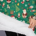 thumbnail image 3 of Oversized Wearable Blanket Hoodie,Green Christmas Santa and Icon Pattern Sherpa Blanket Hoodie with Super Pockets,Super Warm Fuzzy Pullover for Women & Men, 3 of 6