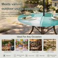 thumbnail image 6 of Round Outdoor Tablecloth with Umbrella Hole and Zipper, Green Geometric Tablecloth with Elastic Waterproof, Watercolor Ombre Modern Abstract Art Patio Table Covers for 55" - 60" Picnic Pool Tables, 6 of 9