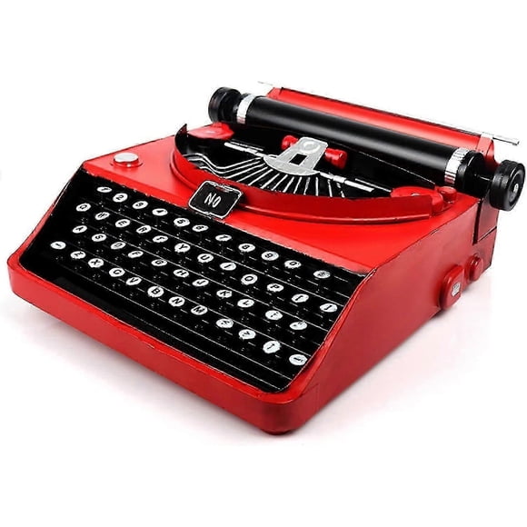 Retro Typewriter Model - Metal Manual Vintage Electric Home Decoration Ornaments (red/14)