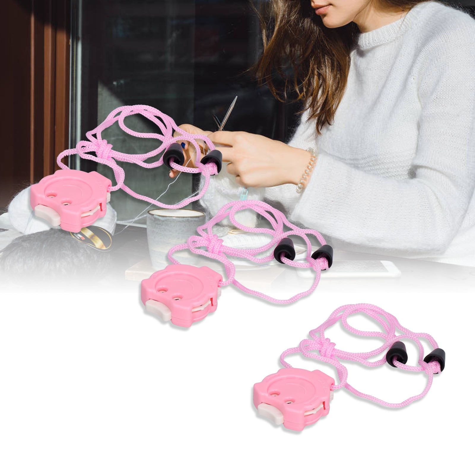 Crochet Row Counter Row Counter for Crochet Plastic 3Pcs Knitting Stitch  Counter Small Portable Improve Knitting Efficiency Cute Pink Stitch  Counters